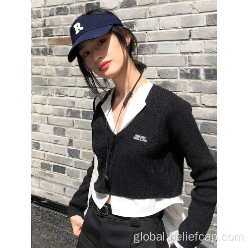 Embroidery Visor Hat For Women Outdoor Quick Dry White Golf Cap Supplier